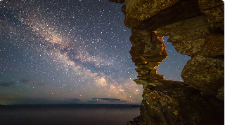 悬崖海边星空意境视频素材