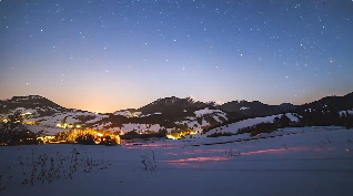 深山积雪星星治愈视频素材