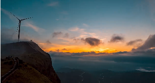 高山风车治愈视频素材