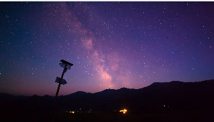 深夜星空城市意境视频素材