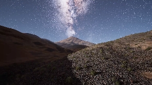 夜空大山路面意境视频素材