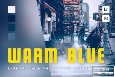 【LR预设】6款蓝调街拍人像阴郁情绪摄影后期调色Lightroom预设 6 Warm Blue Lightroom and Photoshop Presets