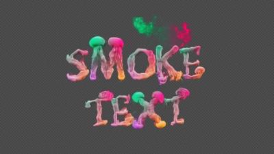 【AE模板】炫彩烟雾消散汇聚文字标题特效合成动画 Smoke Text Typography