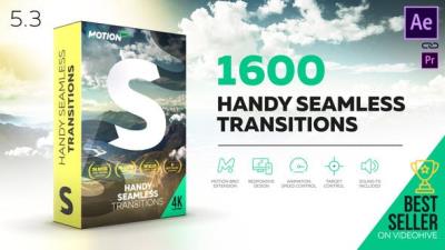 【AE脚本/模板】1600个扭曲变形干扰旋转冲击抖动视无缝转场预设 Original Seamless Transitions Pack v5.3