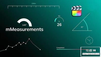 【FCPX插件】22个创意干净精确测量标注数值显示动画预设 motionVFX – mMeasurements