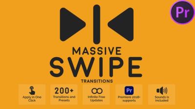 【PR模板】200种动态模糊滑动拉伸无缝转场预设 Massive Swipe Transitions