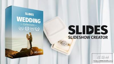 【AE/PR模板】浪漫爱情婚礼幻灯片展示电子相册效果动画 Slides – Wedding Collection