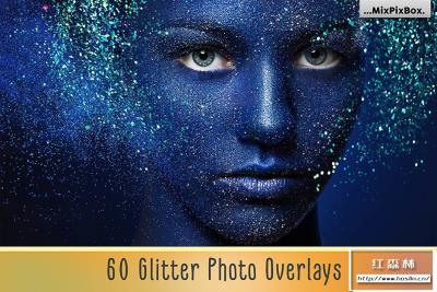 【图片素材】60张闪闪发光金屑彩屑闪烁粒子照片叠加合成素材 Glitter Photo Overlays