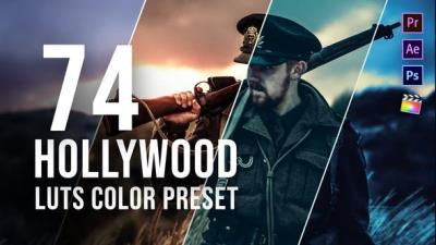 【预设】74个好莱坞电影级LUTS调色预设(FCPX/PR/PS/AE/达芬奇/OFX) Hollywood LUT Color Grading Pack