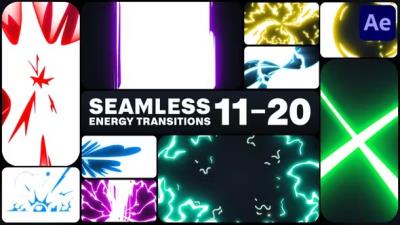 【AE模板】10个卡通无缝发光能量过渡转场动画 Seamless Energy Transitions 11-20