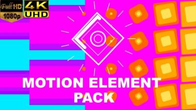 【4K视频素材】100个现代时尚流行MG图形动画素材包 Motion Elements Pack