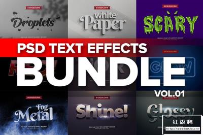 【PSD模板】Photoshop 3D文字效果套装1  Photoshop 3D Text Effects BUNDLE 1