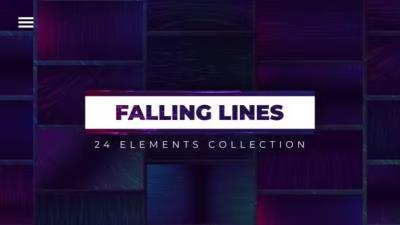 【AE模板】24种科技粒子线条流线背景循环动画 Falling Lines Backgrounds