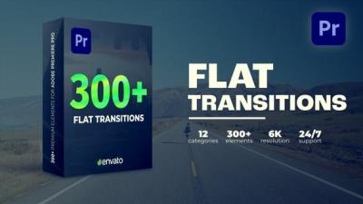 【PR模板】300种平滑移动视频转场过渡预设 Flat Transitions