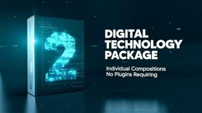 【AE模板】未来科技感数字信息技术创意展示动画 Digital Technology Package 2