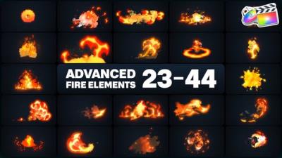 【FCPX插件】82个MG火焰燃烧烟雾元素特效动画 Advanced Fire Elements 23-44