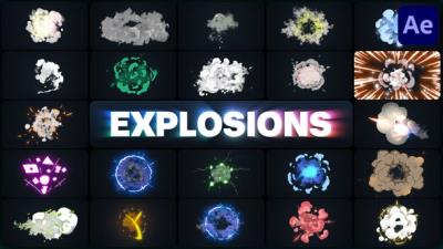 【AE模板】80种动漫卡通能量爆炸元素MG特效动画 Advanced Explosions Pack 23-44