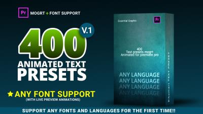 【PR预设】400个旋转缩放间隔缓入缓出文字标题动画预设 400 Text Preset For Premiere Pro