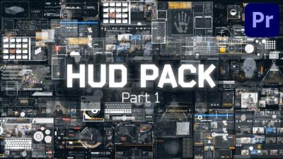 【PR模板】56种HUD未来科技感元素UI动画 HUD Pack 1 PP