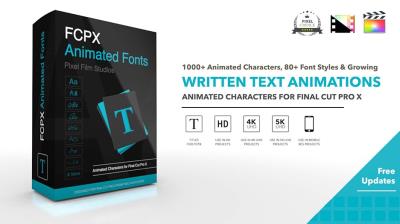 【FCPX插件】80种字体动画1000多个字符手写发光粗体样式包支持M1 FCPX Animated Fonts