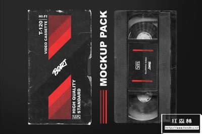 【PS样机】复古老旧破损90年代录像带PSD模型样机包 OLD VHS video cassette mockup pack