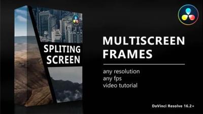 【达芬奇预设】14组动态网格画面组合视频分屏预设 Multiscreen Frames for DaVinci Resolve