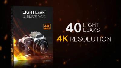 【4K视频素材】40个镜头漏光炫光闪烁动画合成视频素材 40 Light Leaks 4K – Ultimate Pack