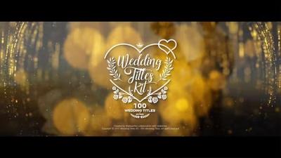 【AE模板】100组浪漫婚礼文字标题漏光粒子背景动画工具包 Wedding Titles Kit – 100 Titles