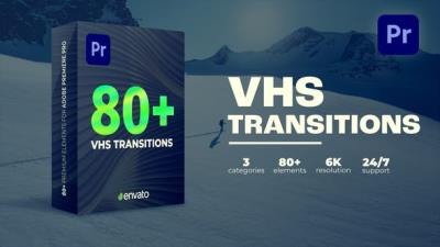 【PR模板】80种故障损坏干扰视频转场过渡预设 Transitions VHS