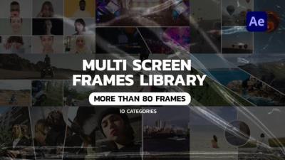 【AE模板】86个多种网格排版动态分屏预设效果动画 Multi screen frames AE