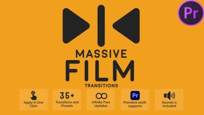 【PR模板】35组复古电影胶片故障抖动转场过渡动画 Massive Film Transitions