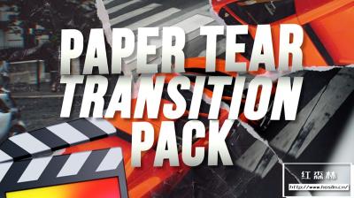 【FCPX插件】30组纸张撕裂视频转场过渡预设+音效 RN Paper Tear V2 Transitions