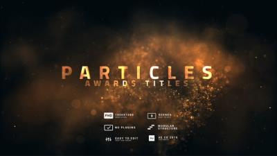 【AE模板】豪华金色粉尘光斑粒子颁奖典礼文字标题开场片头动画 Particles Awards Titles