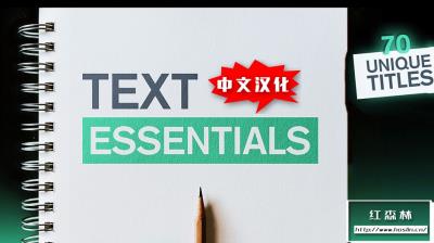 【FCPX插件】70种时尚简约文字标题动画预设 Text Essentials 汉化中文版