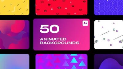 【AE脚本】50种彩色渐变图形背景动画 Animated Backgrounds for After Effects