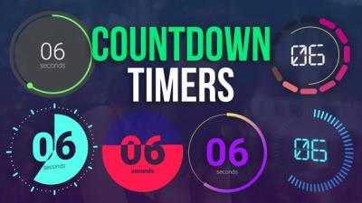 【FCPX插件】6组图形秒表计时器数字倒计时动画 Countdown Timer Toolkit