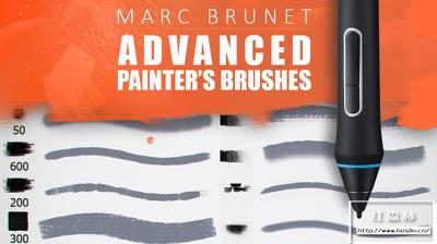 【PS笔刷】高级画家Marc Brunet的33个自定义PS笔刷 Marc Brunet – Advanced Brushset