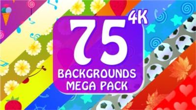 【4K视频素材】75组创意图形背景循环动画4K视频素材 Backgrounds Mega Pack 4K