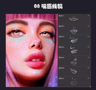 【板绘笔刷】iPad绘画Procreate最强人像辅助线神器+教程+素材