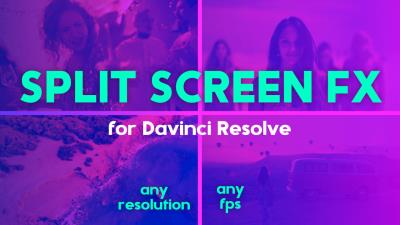 【达芬奇模板】13种动态分屏多画面网格组合布局预设 Split Screen FX – Grid Layouts