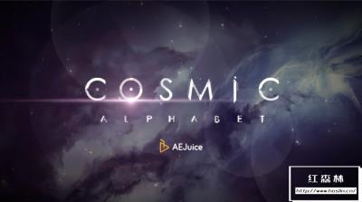 【视频素材】36个科幻英文字母数字符号闪烁出现动画 AEJuice – Cosmic Animated Alphabet