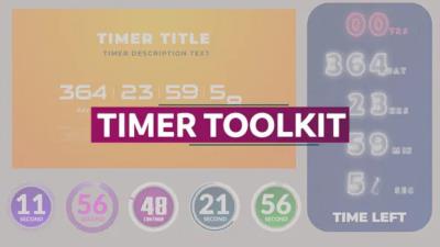 【AE模板】优雅精美创意时间计数时钟倒计时动画 Timer Toolkit