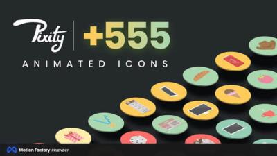 【PR模板】555个扁平化Icon图标MG小动画 Pixity Animated Icons for Premiere Pro