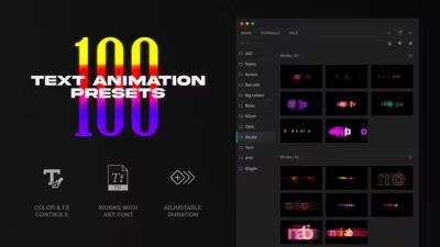 【PR脚本】100个创意文字标题特效动画预设 100 Text Presets