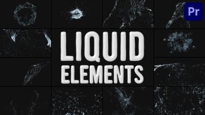 【PR模板】12个液体水花特效动画元素 Liquid Elements