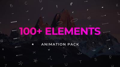 【PR预设】100个手绘线条箭头字母数字文本框标记动画 Pack Elements