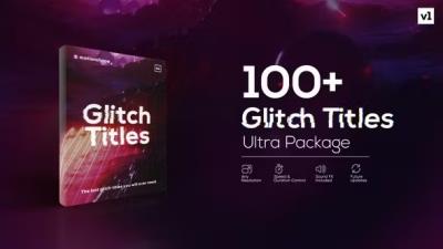 【AE模板】100个信号干扰画面破损文字标题动画 Glitch Titles Pack