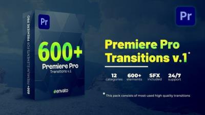 【PR模板】600个平滑快速旋转全景分屏撕裂图形分割视频转场过渡 Transitions for Premiere Pro v.1