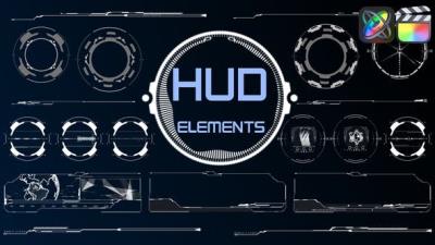 【FCPX插件】40种未来科技感HUD界面元素动画 HUD Elements