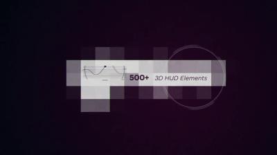 【AE模板】500种未来科技感HUD动态图形界面元素动画包 HUD Motion Graphics Package